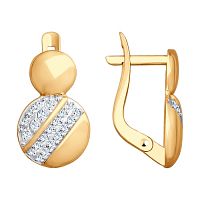 Серьги золотые с фианитами