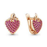 Серьги золотые с фианитами