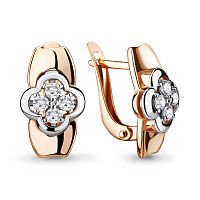 Серьги золотые с фианитами