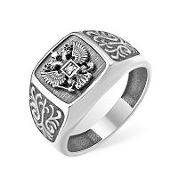 Печатка серебряная с фианитом