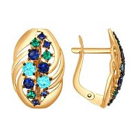 Серьги золотые с фианитами