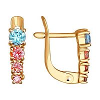 Серьги золотые с фианитами