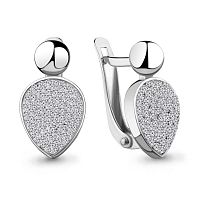 Серьги серебряные с фианитами