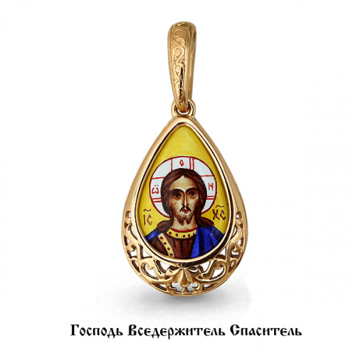 Подвеска золотая с эмалью