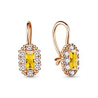 Серьги золотые с фианитами