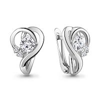 Серьги серебряные с фианитами