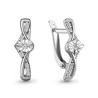 Серьги серебряные с фианитами