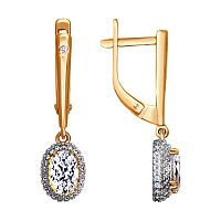 Серьги золотые с фианитами