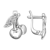 Серьги серебряные с фианитами