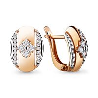 Серьги золотые с фианитами