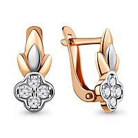 Серьги золотые с фианитами
