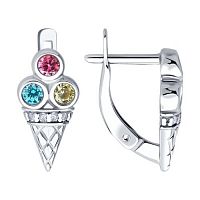 Серьги серебряные с фианитами