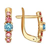 Серьги золотые с фианитами