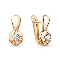 Серьги золотые с фианитами