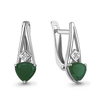 Серьги серебряные с агатами и фианитами
